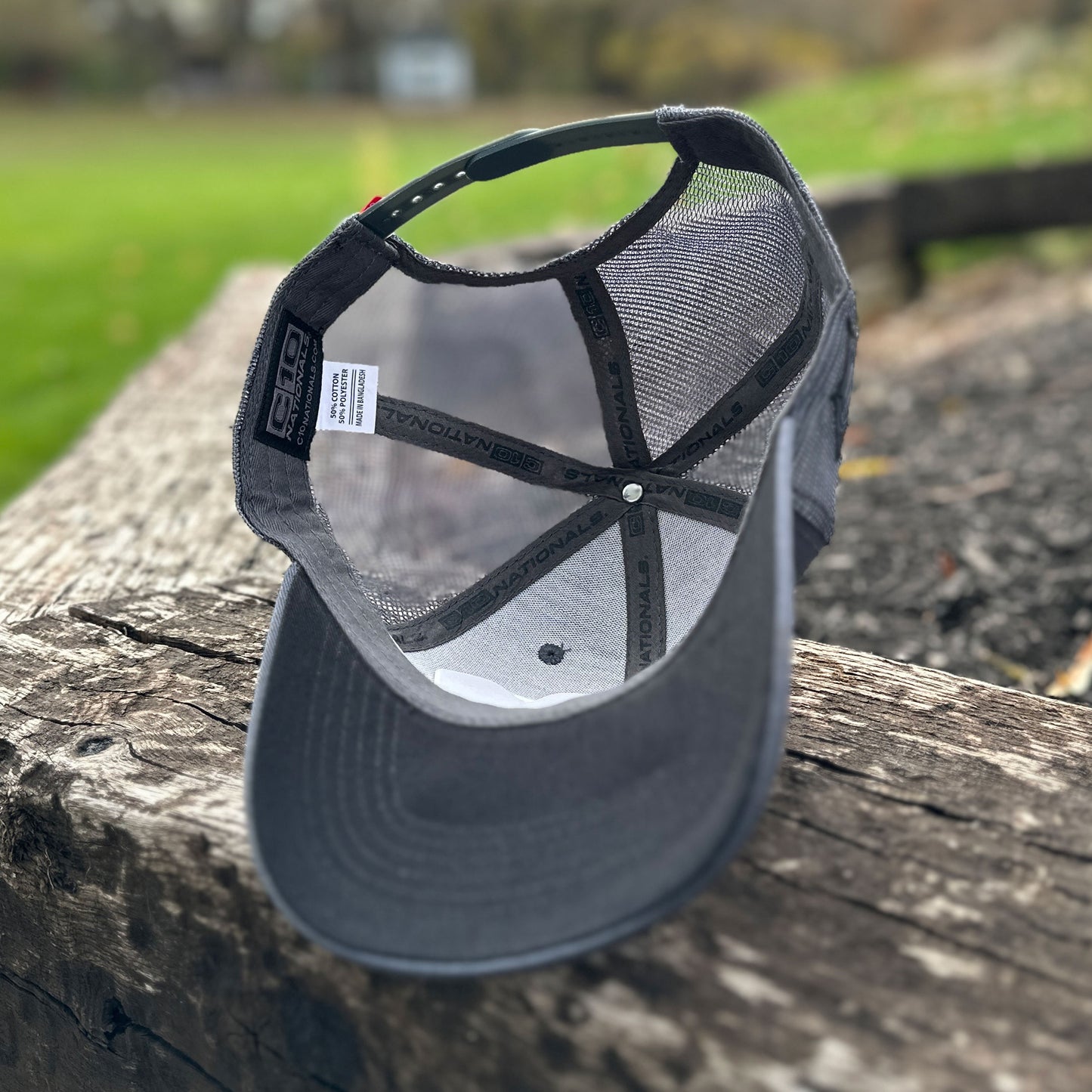 C10 Nationals® Grey Large Logo 2023 Snap Back Mesh Hat