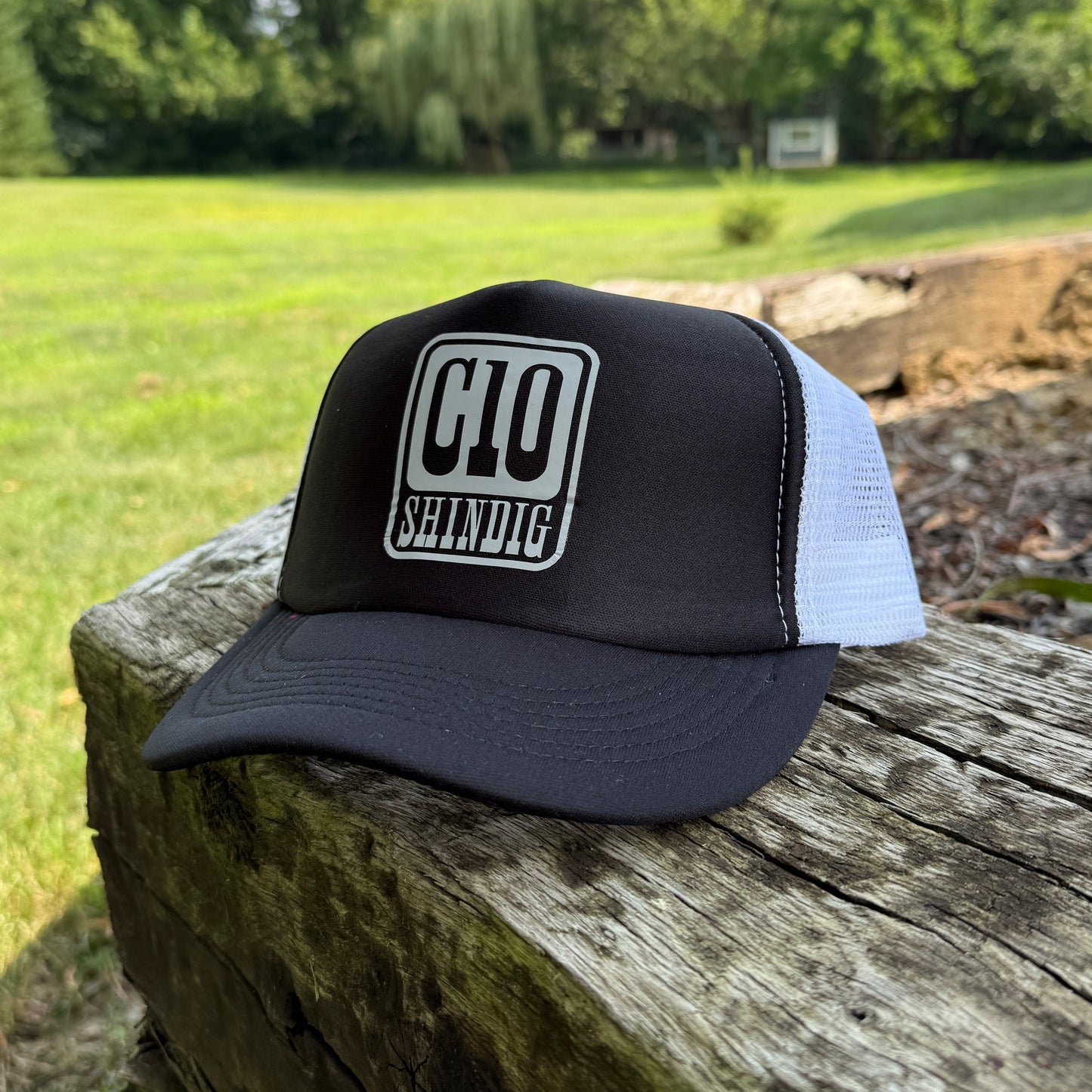 C10 Shindig® Black-White Foam/Mesh Snap Back Hat