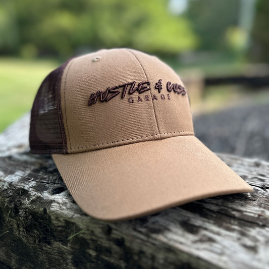 Hustle & Cuss Garage Brown Snap Back Hat